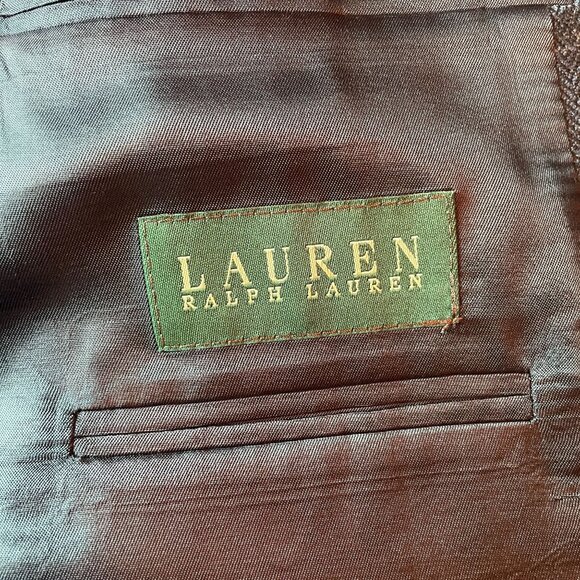 Mens Two-Button Wool Blazer With Checkered Pattern - 40R Lauren Ralph Lauren - Picture 8 of 14